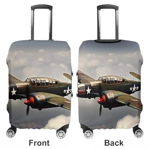 Carry on Luggage Cover World War 2 Aircraft Suitcase Covers for Luggages Tsa Approved Travel Luggage Sleeve Protector Elastic Suitcase Protector Anti-Scratch Washable Fits 19-30 Inch Case -XL3