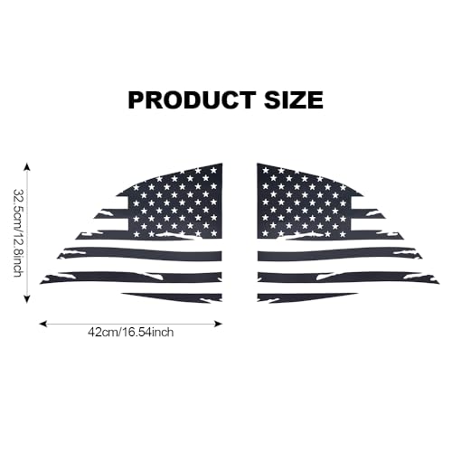 Image of American Flag Decal Car Rear Side Window Sticker Matte Black Rear Quarter Window DIY Sticker Left Right Side Window Cling Car Exterior Decoration Accessories, for Dodge Challenger 2008-2024