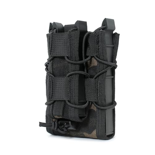 Pochette d'étui Molle mag double noire 9mm avec rétention ajustable - 5