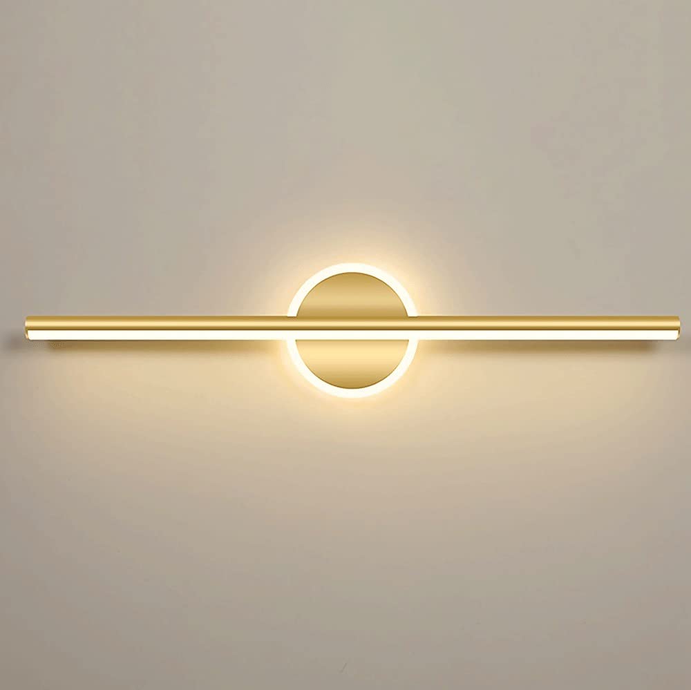 Siet Modern LED Vanity Light Makeup Mirror Front Lamp, Gold Metal Bath Wall Sconce Lighting Fixture, Warm White 3000K Bathroom Wall Mount Vanity Lamps for Dressing Table