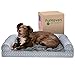 Furhaven Cozy Memory Foam Dog Bed for Large Dogs w/ Removable Bolsters & Washable Cover, For Dogs Up to 95 lbs - Plush & Diamond Print Nest Top Sofa - Gray, Jumbo/XL