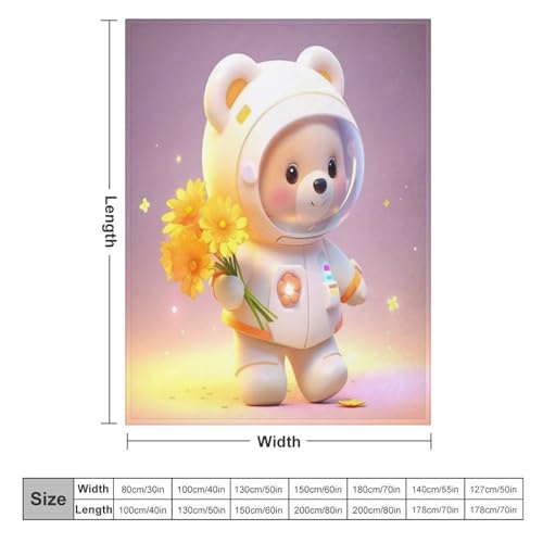 Couverture ours mignon flannel douce cadeau idéal pour voyage lit et canapé - 6