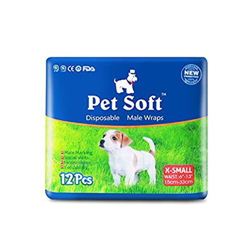 Pet Soft Disposable Male Wrap Dog Diaper,12Pcs,Xs #TOP1