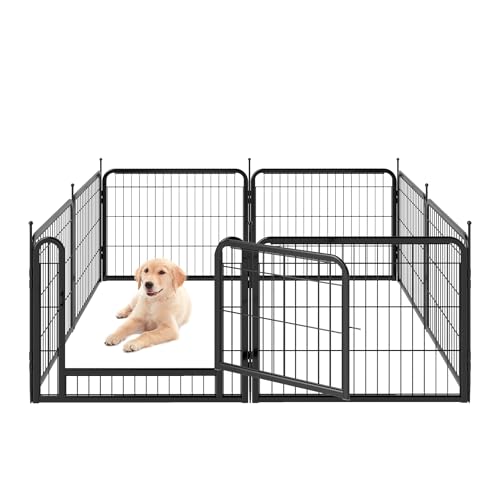 8-Panel Metal Fence, Suitable for Various Shapes of Indoor and Outdoor Pet Metal Fences, Can Be Used as Pet Fences and Game Fences (8, Pill shape tube-80-24) 8-Panel Metal Fence, Suitable for Various Shapes of Indoor and Outdoor Pet Metal Fences, Can Be Used as Pet Fences and Game Fences (8, Pill shape tube-80-24)