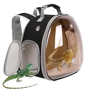 Guinea Pig Backpack Carrier, Bearded Dragon Carrier Backpack with Clear Bubble Window,Small Animal Travel Backpack for Hedgehog Rat Parrot,Rabbit,Sugar Glider,Airline Approved