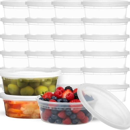 Deli-Lebensmittelbehälter, Großpackung (60er-Pack) 240 ml mit Deckeln – Ansicht 1