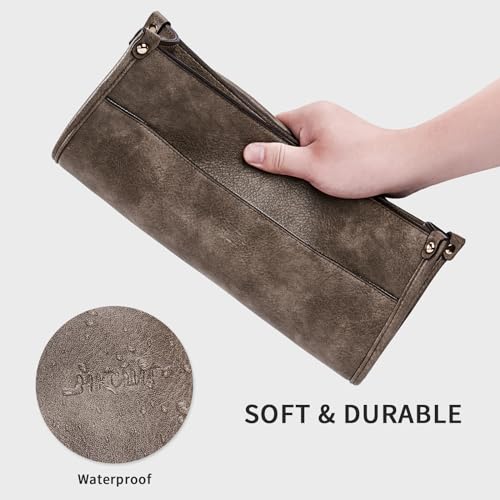 Image of HKCLUF Crossbody Bags for Women Trendy Vegan Leather Hobo Handbags With 2PCS Adjustable Guitar Strap Shoulder Bucket Bags