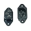 Screw Mount 3 Pins IEC320 C14 Inlet Power Plug Socket ,15A 250VAC Power Connector Socket (Pack of 2)