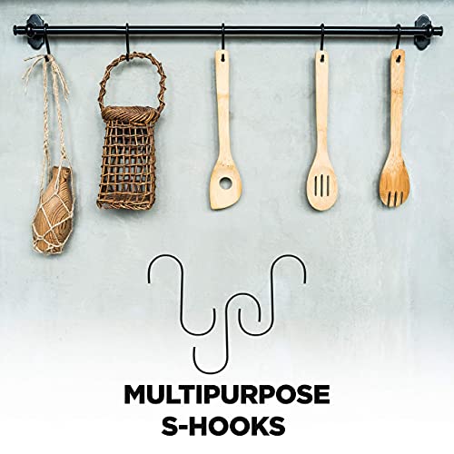 Greenity Pack Of 30 Black S Hooks For Hanging Clothes Heavy Duty Stainless Steel S Shaped Hooks For Hanging Clothes, Bags, Blankets, Pots, Plants, Garage Tools And Kitchen Utensils (3.7 Inches) #TOP3