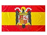 Durabol Bandera de España Escudo Aguila de San Juan Española Preconstitucional 150 x 90 cm Satén