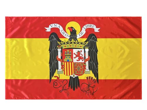 Durabol Bandera De España Escudo Aguila De San Juan Española Preconstitucional 150 X 90 Cm Satén