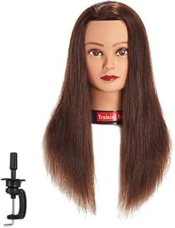 Traininghead 20-22" Female 100% Human Hair Mannequin Head Hair Styling Training Head Cosmetology