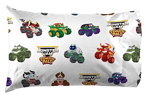 Drap Monster Jam résistant aux lavages pour lit enfant thème Megalodon et Grave Digger - 3