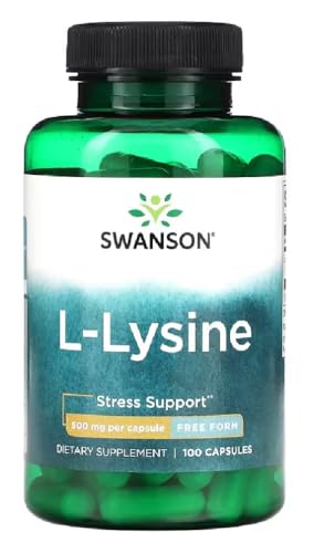 Swanson - L-LYSINE 500 mg | L-Lisina Aminoácido Esencial | Apoyo al Sistema Inmunológico y Salud de la Piel - 100 Cápsulas