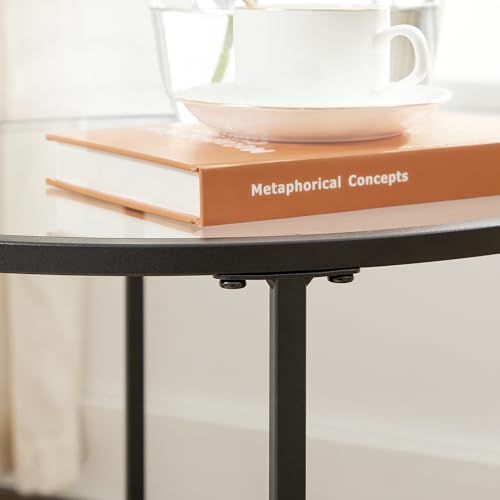VASAGLE Beistelltisch rund, mit Glas und Metallgestell – Ansicht 6