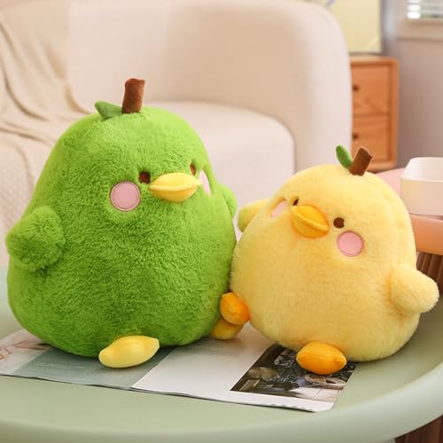shownicer Plüschtier Ente Kuscheltier Birne Stofftier Kawaii Ente Plüsch Kissen Spielzeug Wurfkissen Geschenk für Kinder Mädchen 3+ Jahre (Gelb, 20cm)