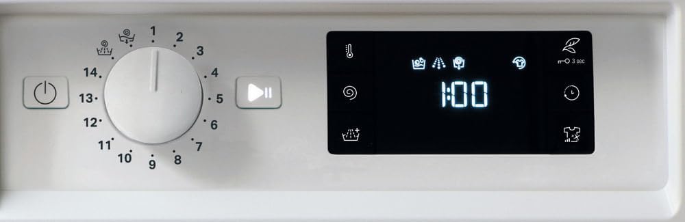 Hotpoint - BIWMHG81485EU Lave-linge Hublot Encastrable - Capacité 8kg - Chargement Frontal, 1400 tr/min - Programme Anti-tache 100, Départ Différé 1-24h - Classe Énergétique B - Blanc