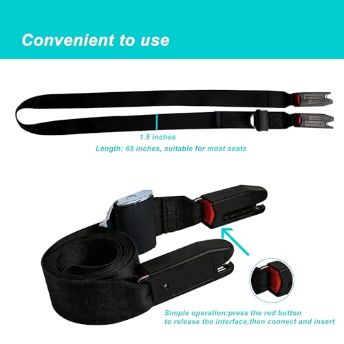 Strap Pads Compatible with Universal ISOFIX Kids Seat Car Fixing Straps Covers with Latch Interface Accessory Cover Set 1 Pack (Black)