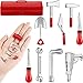 10 Pieces Dollhouse Tool Set Mini Doll House Repair Multi-Tool Include A Red Tin Box, 4 Outdoor Tools and 5 Repair Tools, Funny Mini Party Dollhouse Decoration Accessories