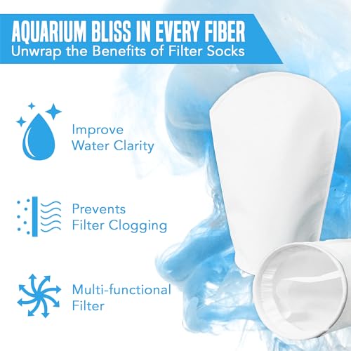 Image of JOR Filter Sock 200 Micron, Double Stitched Machine Washable and Reusable, Extends Life of Filter System, Good for the Planet, Improves Aquarium Pond Water for Energetic Fish, Clear Water, 2 Pack
