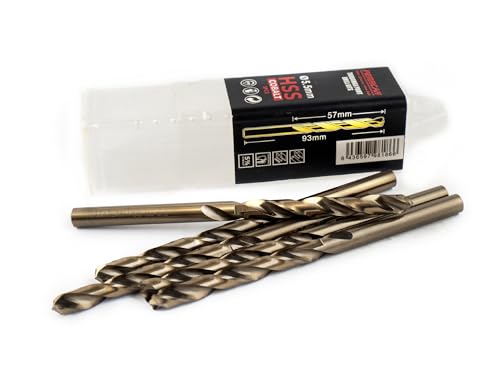 Ferrcan HSS Metallbohrer DIN338 M35 5% Kobalt Turbomax zum Bohren in Edelstahl, Eisen und anderen Metallen Packung mit 5 Stück pro Maß (5.5mm)