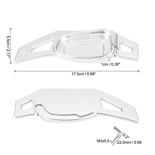 X AUTOHAUX Pair Silver Tone Car Steering Wheel Shift Paddle Cover Shifter Extension for A5 S3 S6 SQ5 RS6 RS7