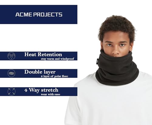 Acme Projects Soft Fleece Neck Gaiter Face Cover Scarf Neck Warmer for Cold Weather Wind-proof for Skiing Fishing Hiking Cycling2