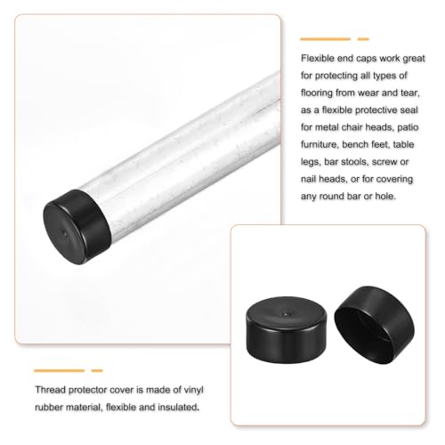 Miniatura 3 de Quarkzman 120mm Tapones De Extremo De Goma, Tapa Para Postes Flexible Vinilo Pvc Grande Cubierta De Agujero Redondo Protector Para Valla Silla Barandilla Tubería De Tierra Perno, Negro
