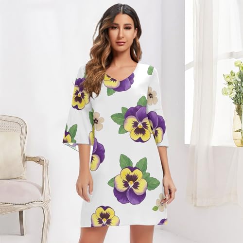 Robe d'été fleurs blanches col V fluide : ne souffrez plus de la chaleur