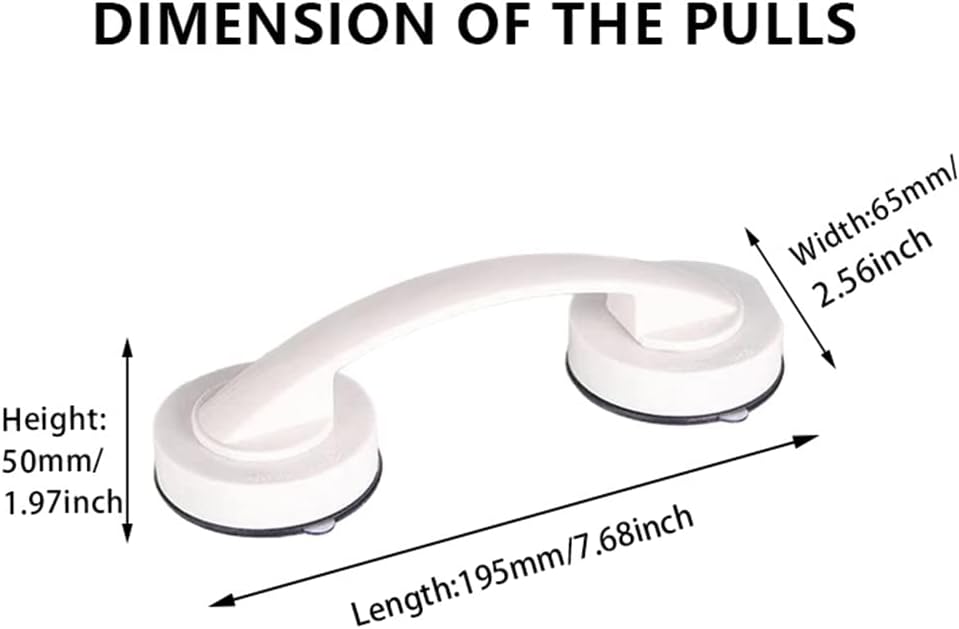 Skyscraper Self-Stick Instant Kitchen Cabinet Handle Pulls Refrigerator Door Frige Handle Sliding Door Handle Sliding Glass Windows Extension Handle with Adhesive 2pcs/Set CD-457-255 (Large, White)