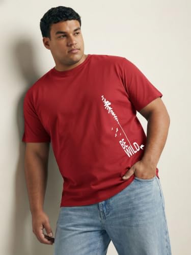 Image of Toodlegram - 100% Pure Cotton Plus Size T Shirt for Men- Regular Fit - Half Sleeve Roundneck Stylish Tshirt - Graphic Printed Be Wild (Size - 2XL to 10XL)