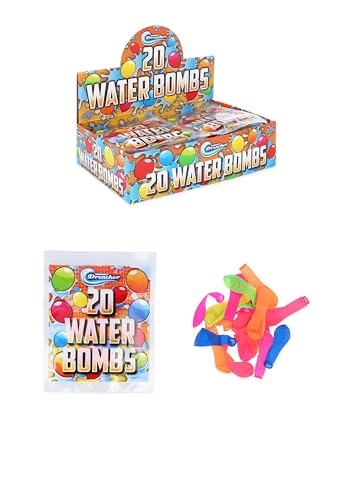 Henbrandt 100 x Water Bombs 6 Assorted Colours 5 Packs of 20 Water Bomb Balloons for Birthdays and Summer Fun Garden Party Games Party Favour Loot Bag Filler for Kids