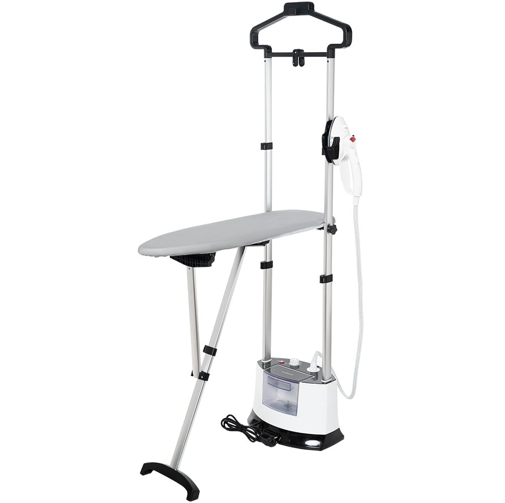 Megonia Plancha Vertical Vapor Profesional: 1400W 12 Niveles 6Bar Centro de Planchado de Ropa con Placa Cerámica Barra Telescópica Depósito 1.6L Ideal para Cortina/Camisa/Hotel/Oficina/Hogar/Lavadero