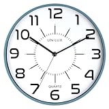 Unilux Reloj de pared silencioso Pop, 30.5 cm, Color Azul