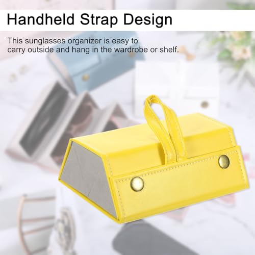 Image of PATIKIL Travel Sunglasses Organizer, 3 Slots Foldable Sunglasses Holder Leather Sunglass Storage Organizer Case