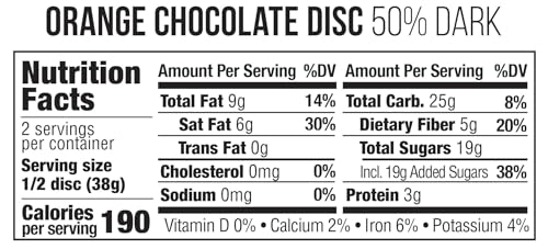 Taza Chocolate Organic Mexican-Style Disc 50% Dark Chocolate, Orange, 2.7 Ounce (12 Count), Vegan