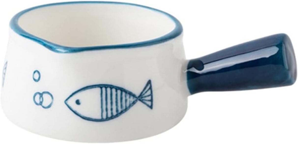 Kitchen Tableware Ceramic Milk Cup Sauce Tableware Coffee Sugar Milk Jug Vinegar Kitchen Sauce Tableware Salad Dressing Gravy Boat (Color: E) (E)