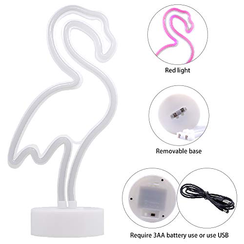 YiaMia Flamingo Neon Signs Light Party Supplies Kids' Room Decoration for Children Gifts