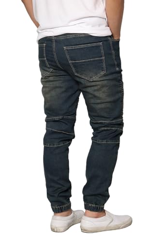 URBANJ Men's Washed Biker Denim Jogger Pants Size S-5XL2