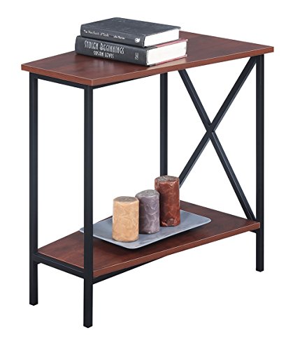 Convenience Concepts Tucson Wedge End Table, Black / Cherry #TOP3