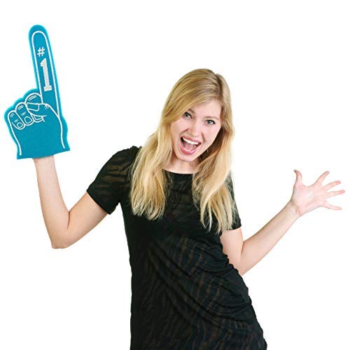 Giant Foam Finger 18 Inch- Number 1 Universal Foam Hand For All Occasions - Cheerleading For Sports - Exciting Vibrant Colors Use As Celebration Pom Poms- Great For Sports Events Games School Business #TOP3