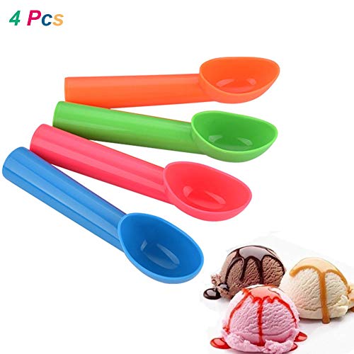 4 Pcs Ice Cream Scoop Scooper with Comfortable Handle Nonstick Fruit Cookie Dough Frozen Yoghurt Scoop Scooper