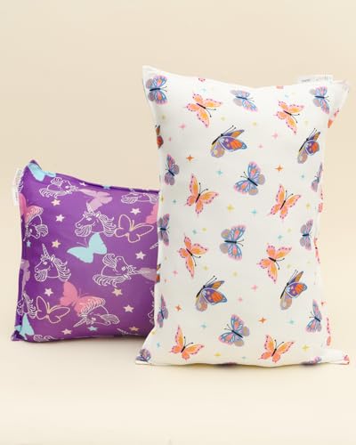 Image of ALVABABY Toddler Pillowcases 2 Pack Organic Cotton Fit 13 inchx 18 inch or 12 inchx16 inch Kids Pillow Cover Envelope for Girl Boy