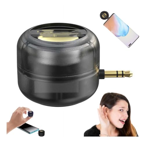 Portable 5X Speaker Amplifier, Mini Portable Speaker, Universal 3.5mm Plug Sound Box Mobile Phone Speaker Amplifier External Wired Speaker for Smartphone Tablet Notebook (Clear black)