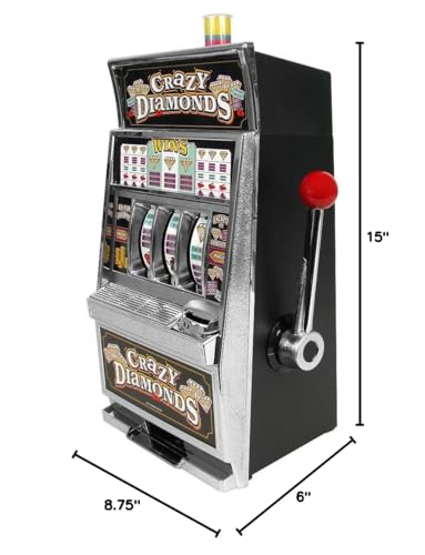 RecZone Crazy Diamonds Slot Machine Bank - Authentic Replication