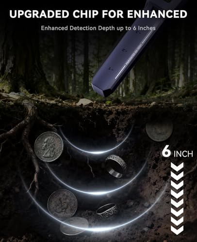 Image of SUNPOW Metal Detector Pinpointer Rechargeable with LCD Screen - Adjustable Sensitivity, 4 Modes, IP68 Waterproof Handheld Metal Detector Wand for Adults & Kids - GD01