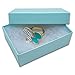 TheDisplayGuys - 100-Pack #32 Cotton Filled Cardboard Paper Jewelry Boxes Gift Case - Pearl Teal (3.3