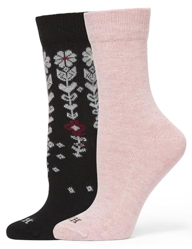 Image of HUE womens Crew Length Boot Socks, 2 Pair Pack