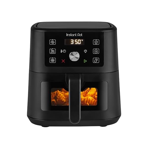 Instant Pot 4QT VORTEX 6-in-1 Mini Air Fryer, Air fry, Bake, Roast, Broil, Dehydrate or Reheat, Black, 4 Quarts
