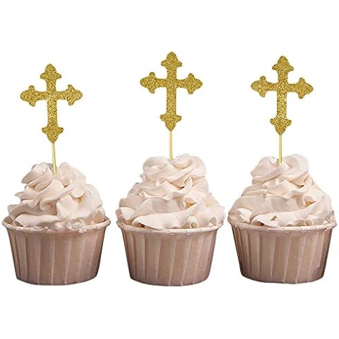 Darling Souvenir, Christening Baptism Cupcake Toppers, Dessert Decorations - Pack Of 40 Cover